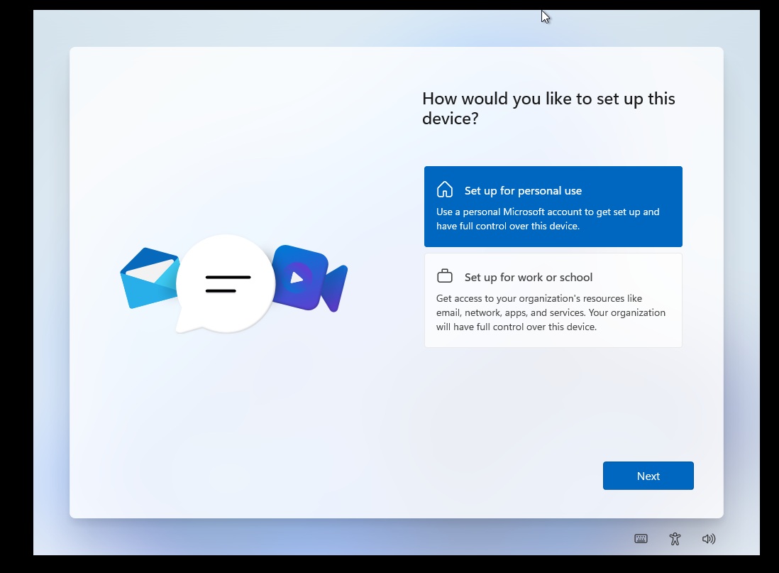 Set up Windows 11 with Microsoft account