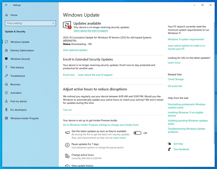 Windows 10 KB5066791 update