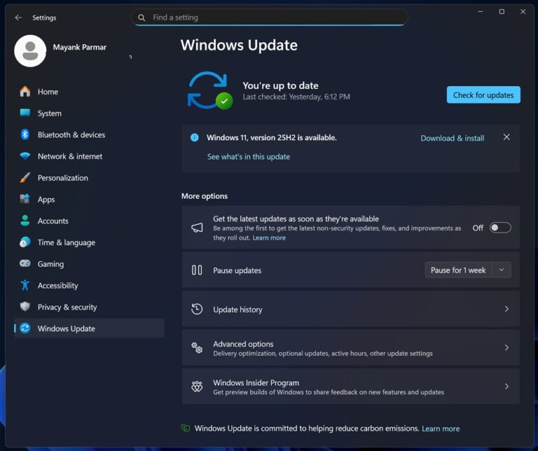 Microsoft confirms Windows 11 25H2 is now available for everyone