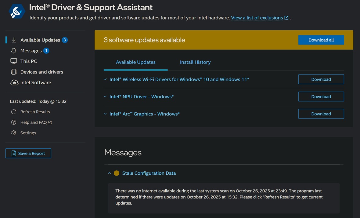 Windows 11 Intel Driver updates