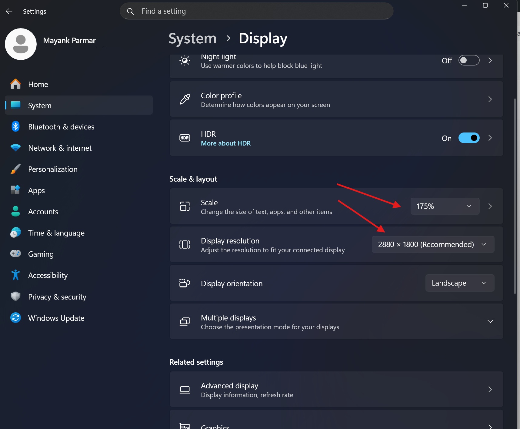 Windows 11 change resolution settings
