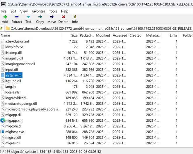 Windows ISO install.wim