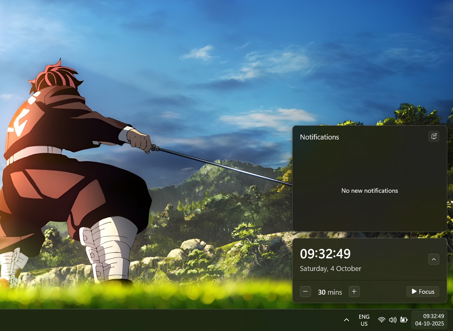 collapsed calendar in windows 11