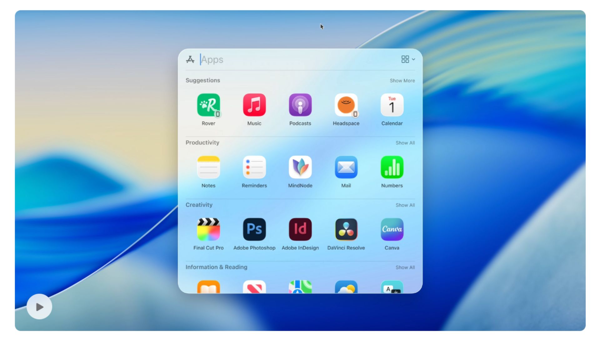 macOS Tahoe spotlight looks eerily similar to Windows 11 Start screen