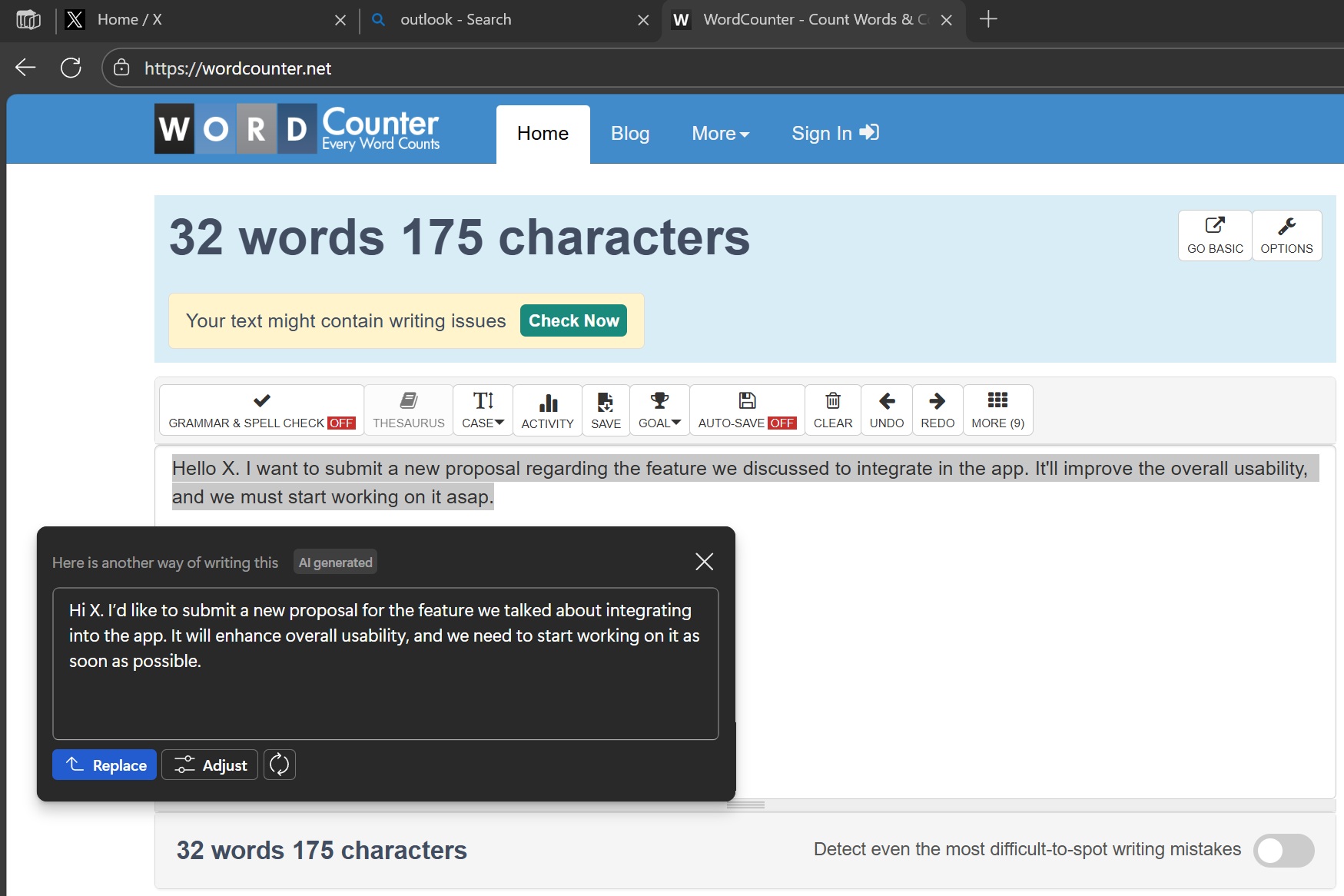 rewrite with copilot window edge