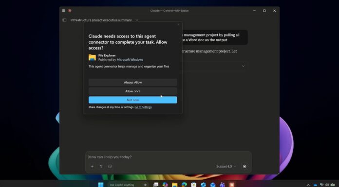 Claude File Explorer Connector in Windows 11