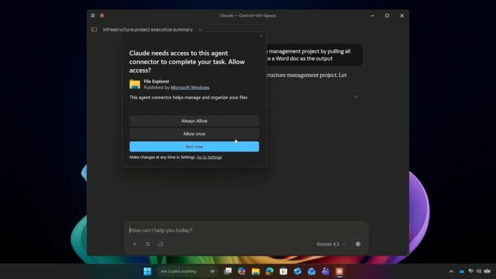 Claude File Explorer Connector in Windows 11