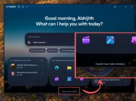 Copilot may make mistakes warning shown inside Copilot app Copilot may make mistakes warning shown inside Copilot app
