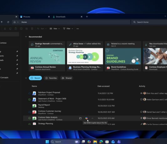 File Explorer with M365 integration