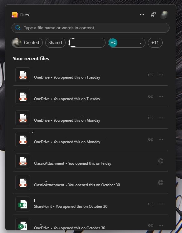 Files Microsoft 365 Companions on Windows 11