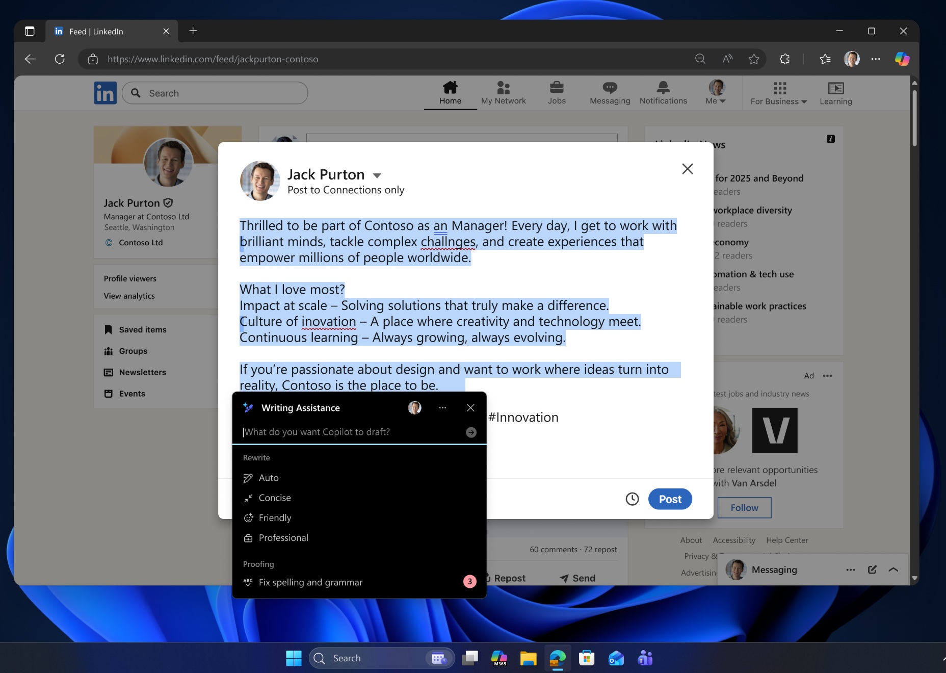 Microsoft 365 Copilot pop up