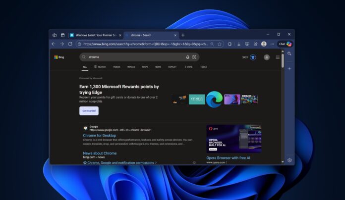 Microsoft Edge Bing ad