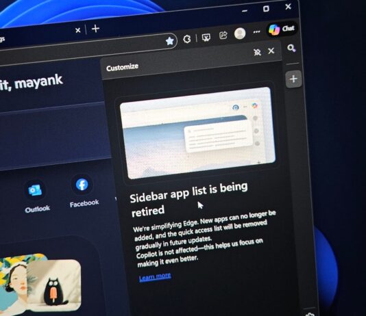 Microsoft Edge Sidebar App Lis