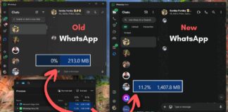 New Chromium based WhatsApp consumes more RAM than UWP WhatsApp