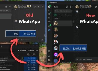 New Chromium based WhatsApp consumes more RAM than UWP WhatsApp