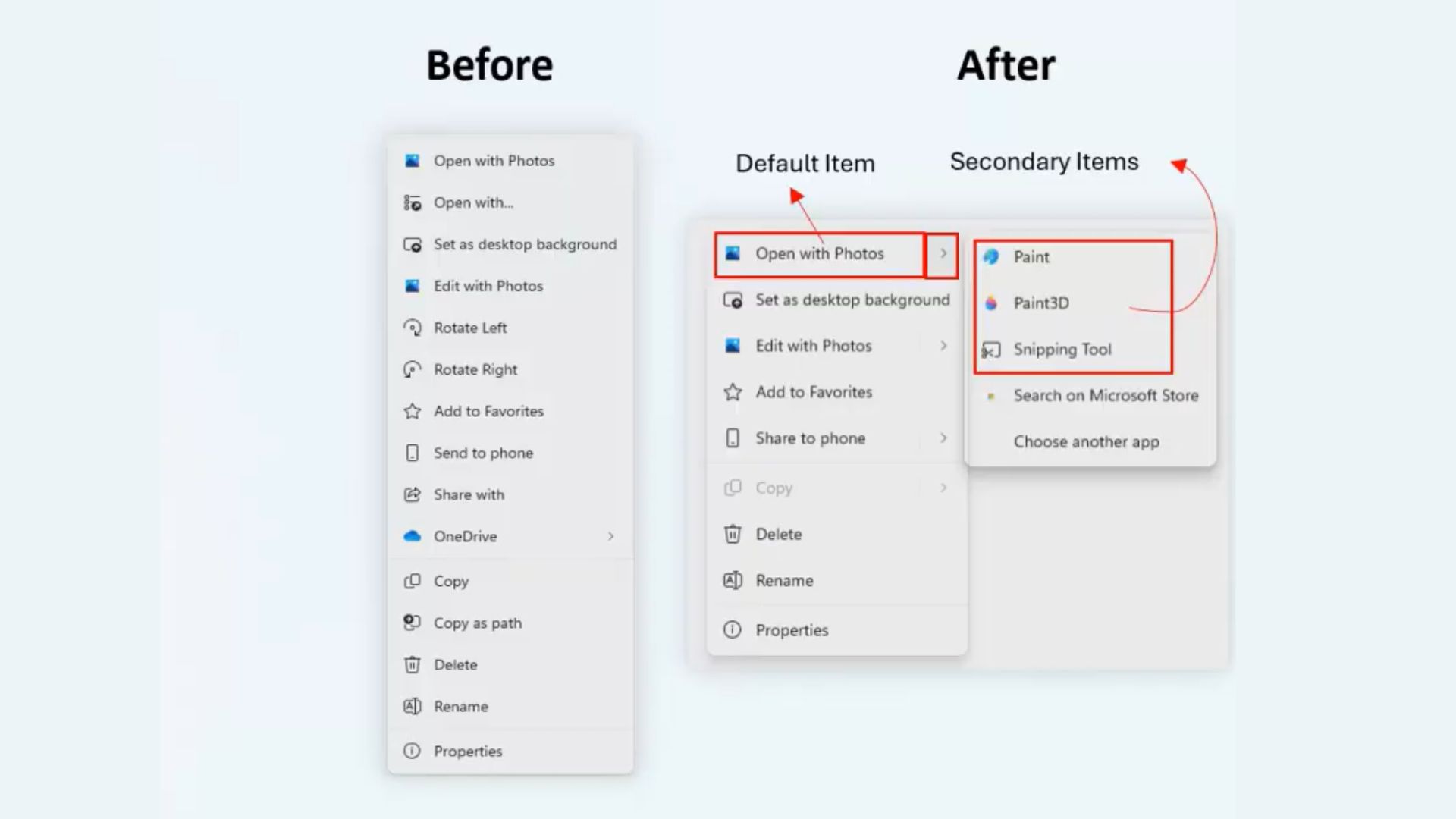 Nuevo menú contextual en el Explorador de archivos de Windows 11