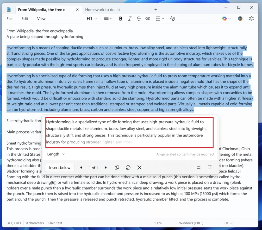 Notepad with streaming