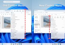 Old context menu vs new context menu in Windows 11 File Explorer after the Preview Build 26220.7271 Update