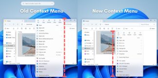 Old context menu vs new context menu in Windows 11 File Explorer after the Preview Build 26220.7271 Update
