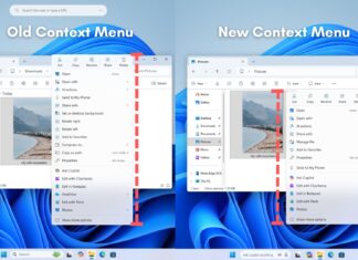 Old context menu vs new context menu in Windows 11 File Explorer after the Preview Build 26220.7271 Update
