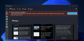 Phone Link app is losing Photos section