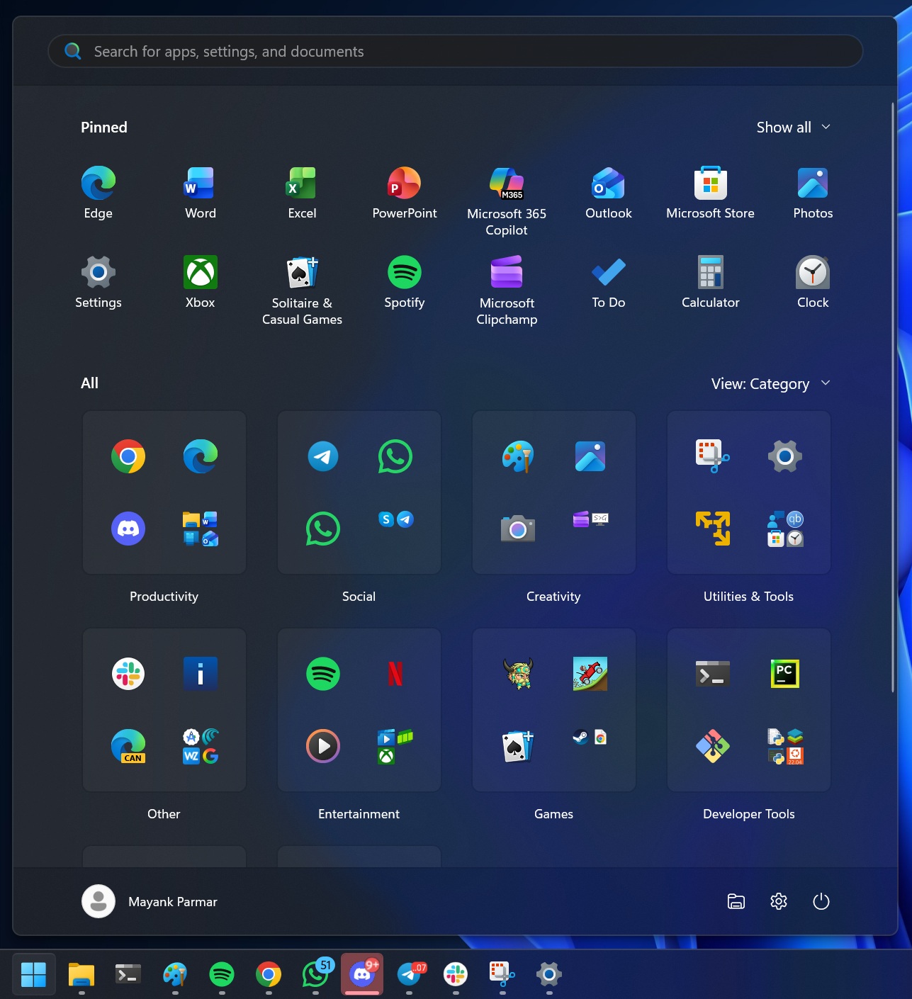Start menu without Recommended feed