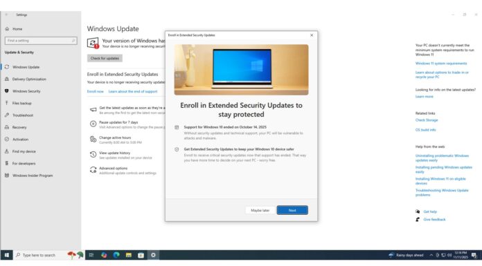 Windows 10 KB5068781 ESU update