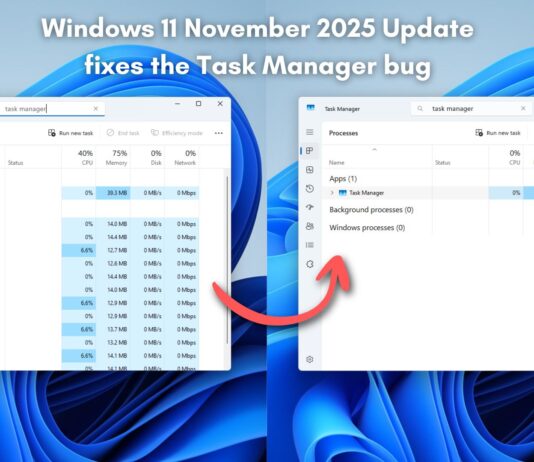 Windows 11 November 2025 Update (Build 26200.7171) fixes the Task Manager ghost instance bug