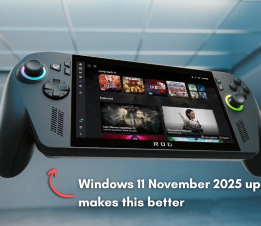 Windows 11 November 2025 update improves performance in Windows 11 Gaming Handhelds