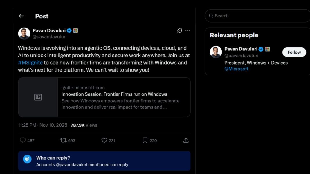 Windows 11 Agentic OS AI upgrade faces backlash, Microsoft responds by ...