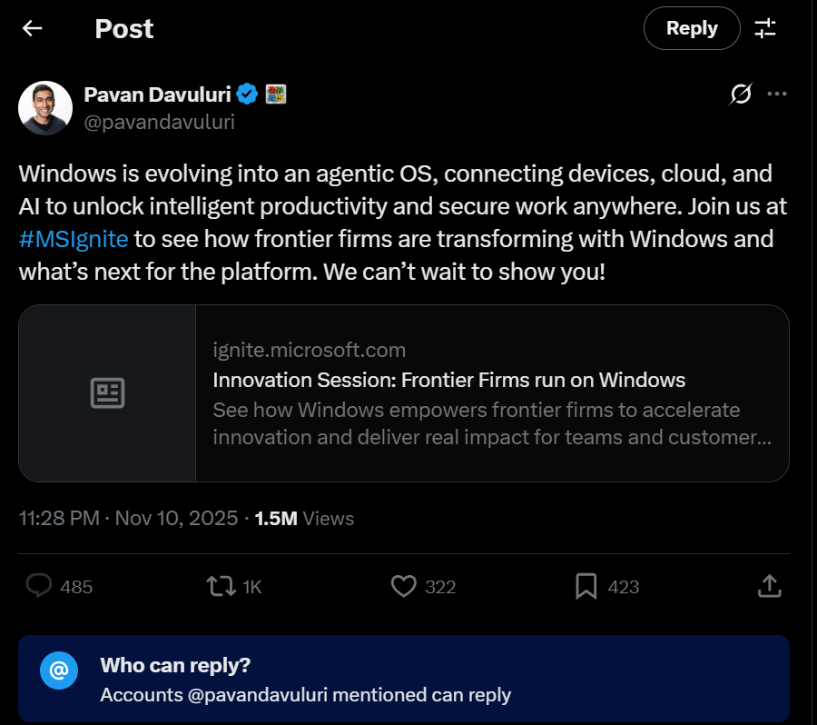 Windows boss on Agentic OS as future