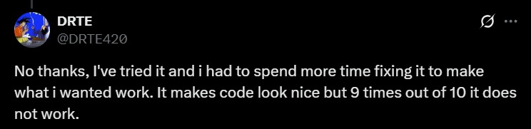 a developer claiming that they had to spend more time to fix the errors made through Vibe Coding