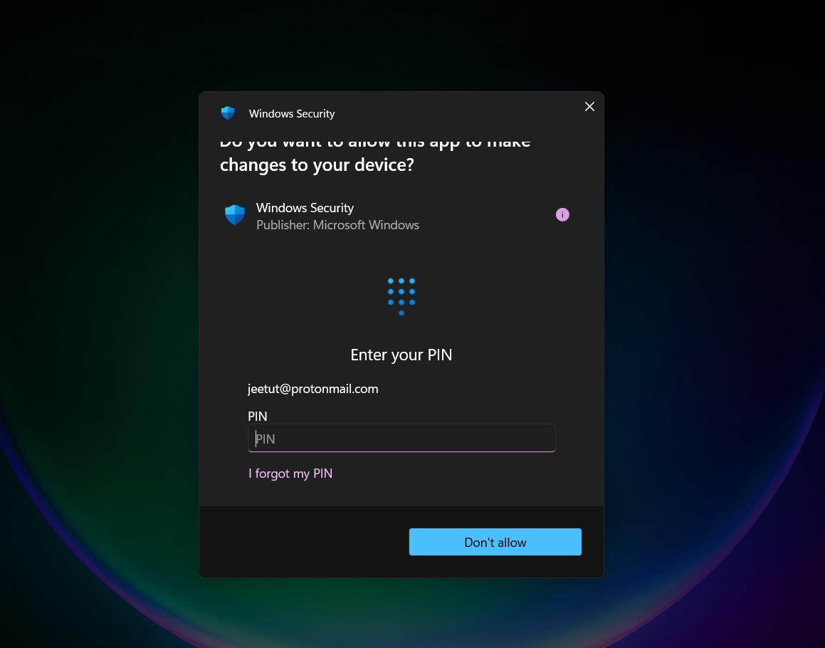 administrator protection dialog box windows 11 25h2