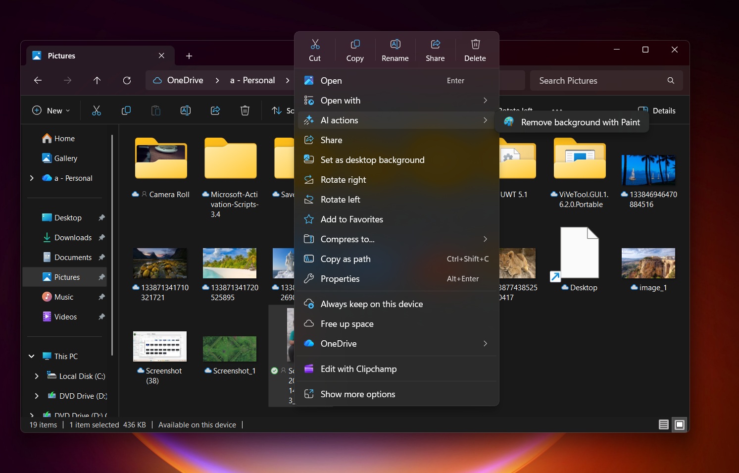 file explorer ai actions