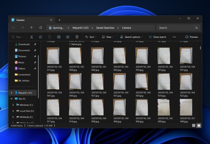 Android photos in File Explorer for Windows 11
