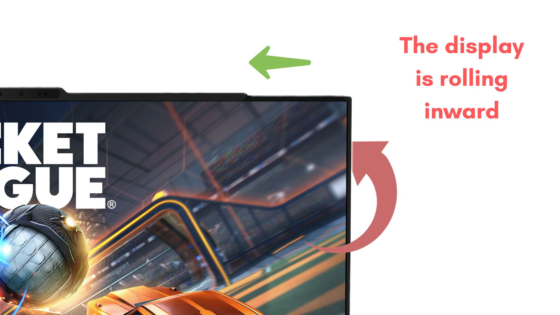 Display rolling inwards visual representation for Lenovo Legion Rollable PC