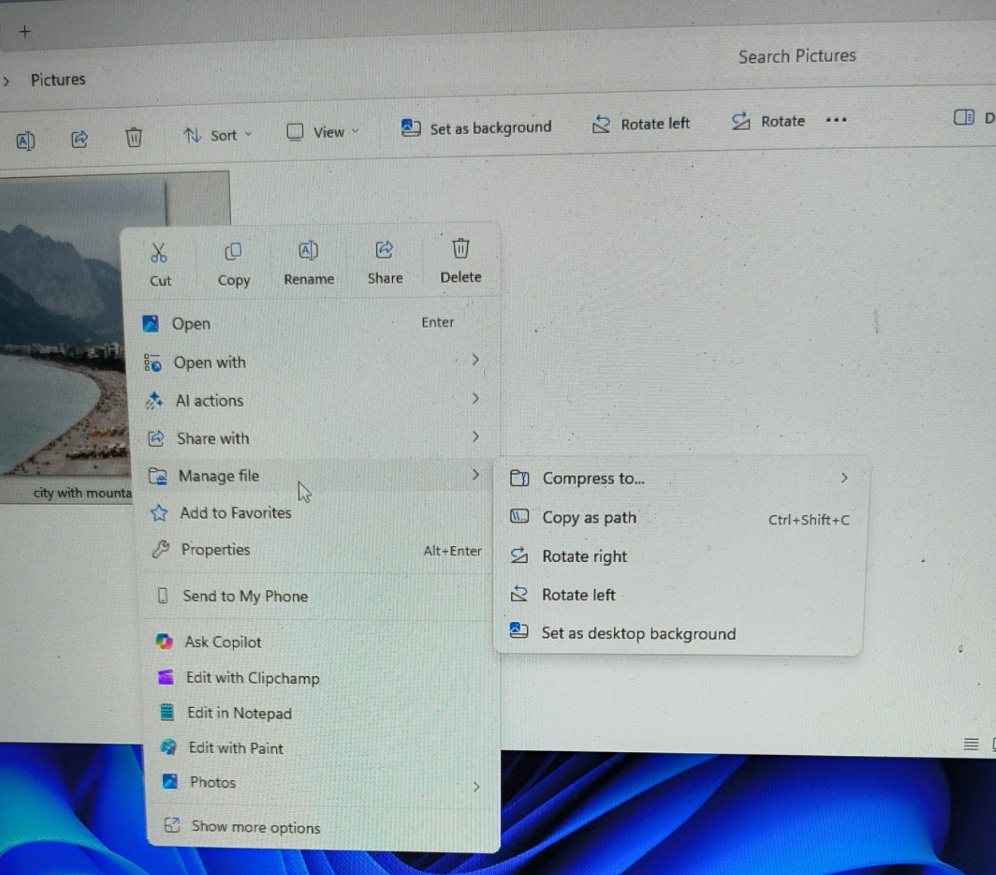 File Explorer context menu decluttered