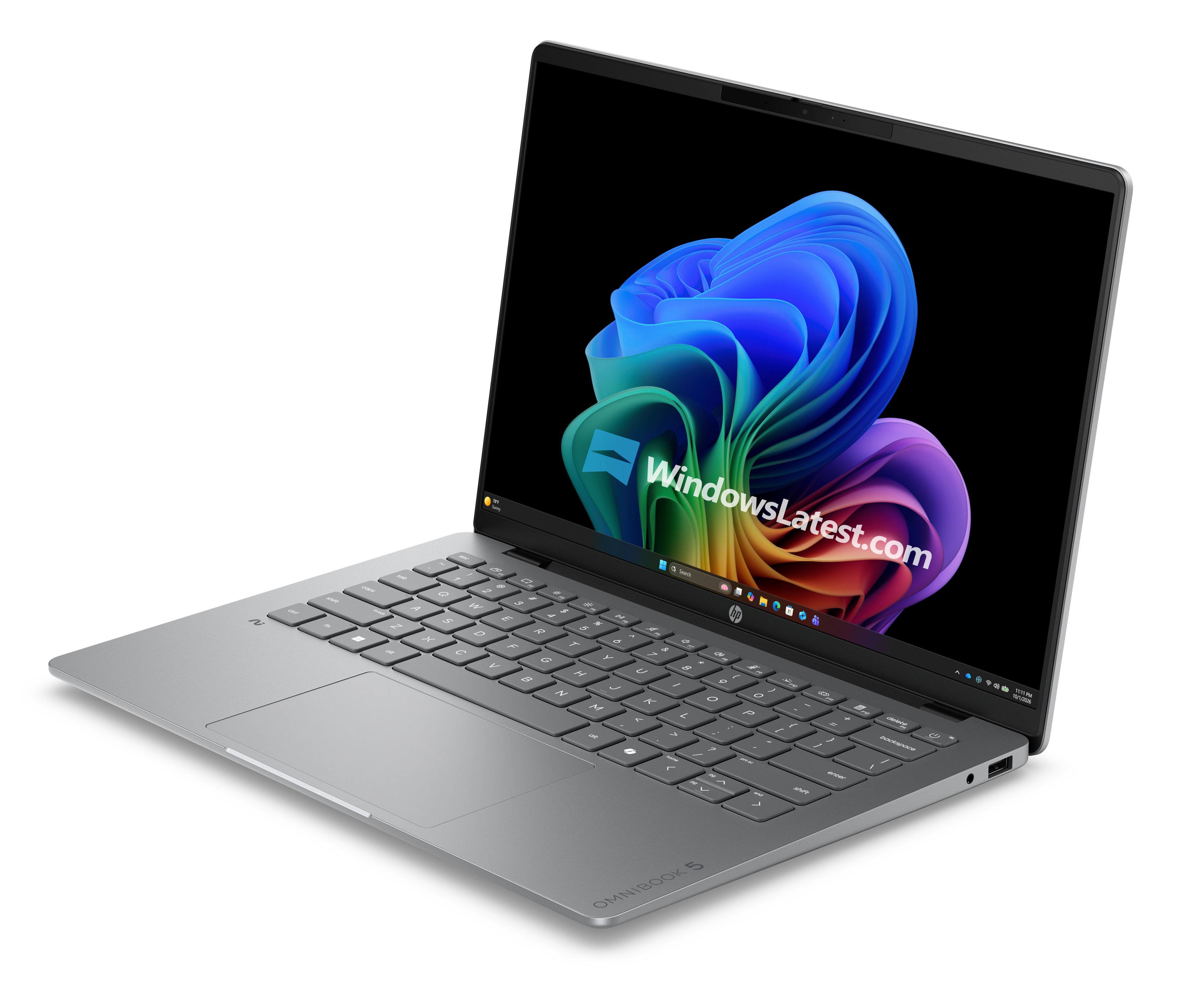 HP OmniBook 5 14 NGAIPC OB5 in MeteorSilver with side view