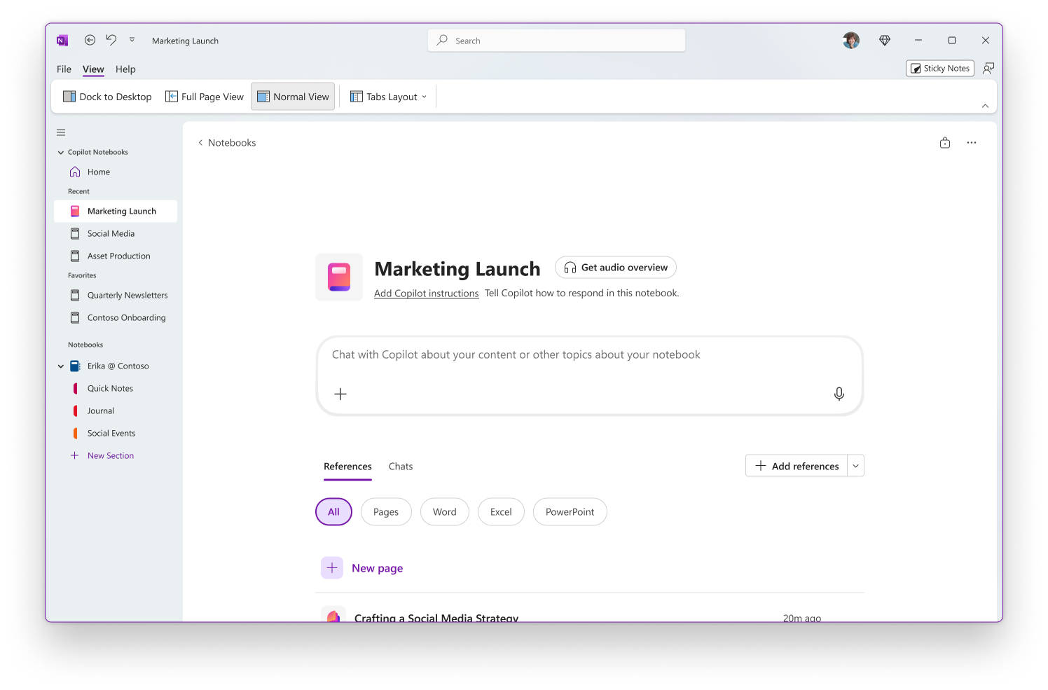 Microsoft 365 Copilot Notebooks in OneNote