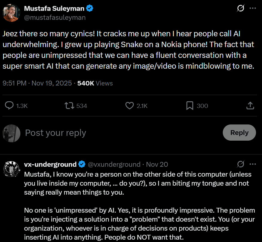 Mustafa Suleyman on AI underwhelming