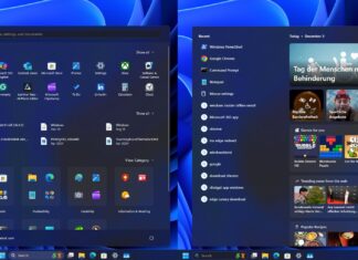New Start menu vs Search UI height updated