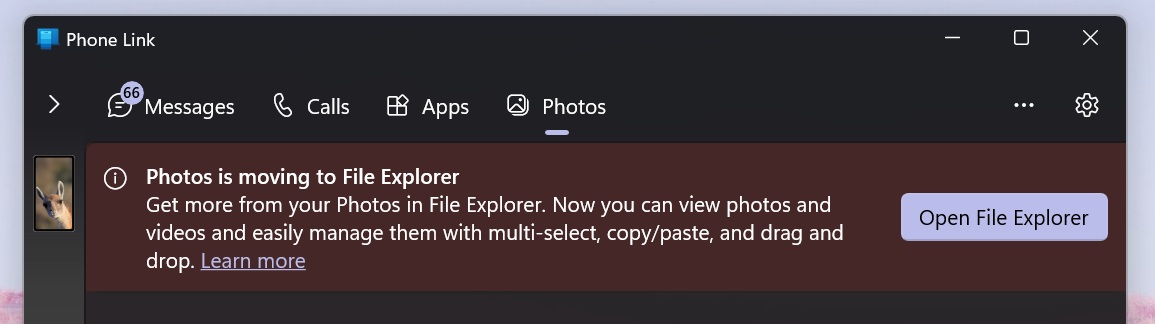 Photos is moving to File Explorer