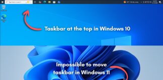 Taskbar in Windows 10 can be moved to the sides or top but Taskbar in Windows 11 cannot be moved