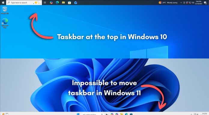 Explained: Why you can’t move Windows 11 taskbar like Windows 10, according to Microsoft Taskbar in Windows 10 can be moved to the sides or top but Taskbar in Windows 11 cannot be moved