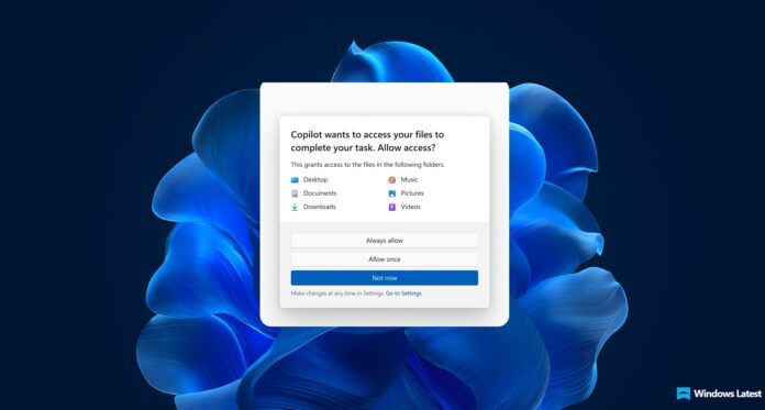 Windows 11 AI ask consent to access personal files Windows 11 AI ask consent to access personal files