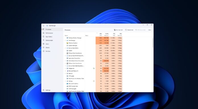 Windows 11 performance issues with Task Manager showing high load