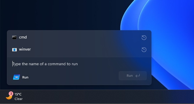 Windows Run with history