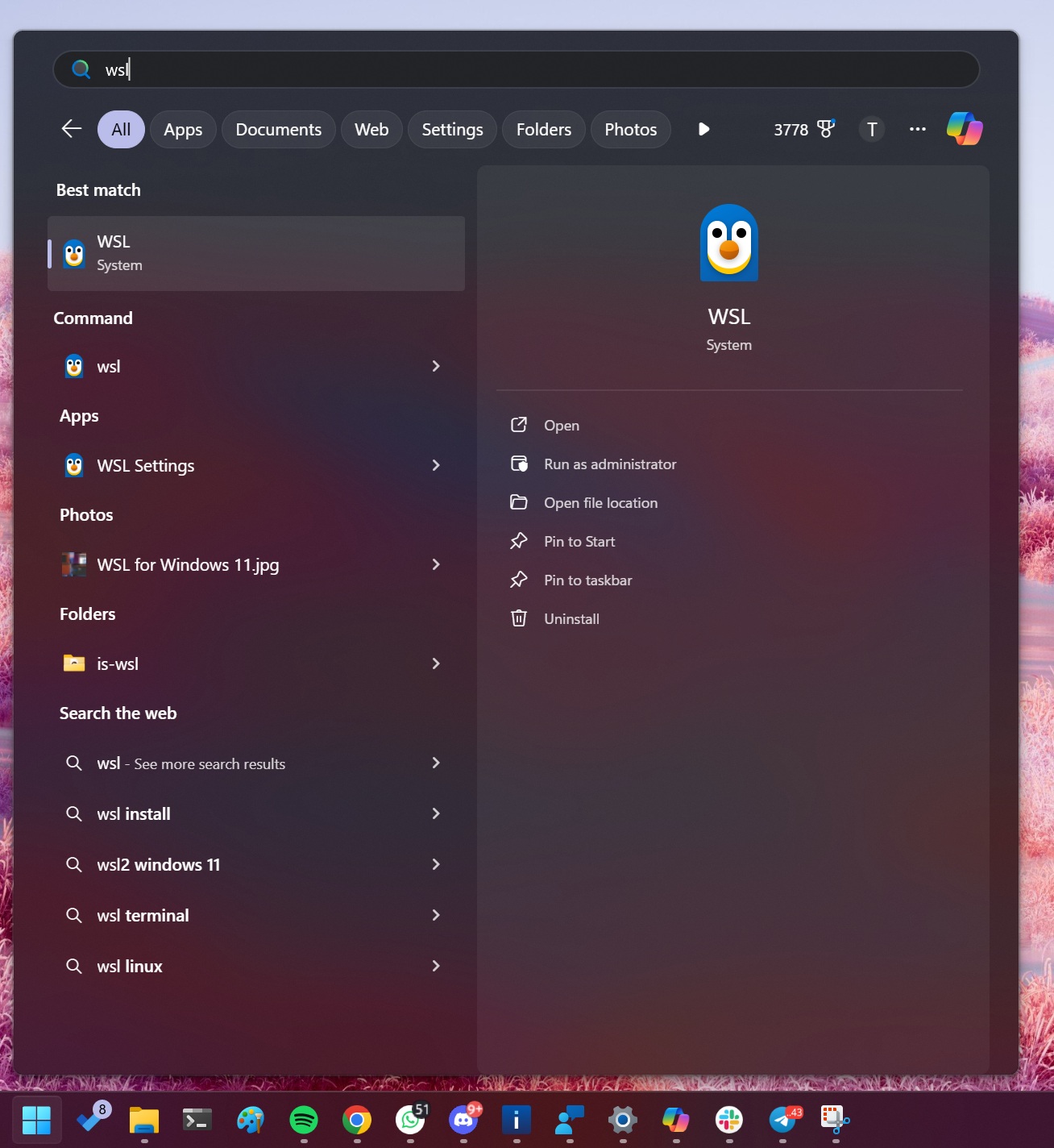Windows Subsystem for Linux on Windows 11