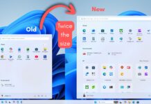 It’s not just you: Windows 11’s new Start menu really is huge New Windows 11 Start menu is almost twice the size of old Windows 11 Start menu
