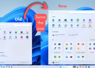 New Windows 11 Start menu is almost twice the size of old Windows 11 Start menu